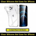 Clear Silicone Gel Case for iPhone 13, 13 Pro, 13 Pro Max, 13 Mini Slim Fit Look